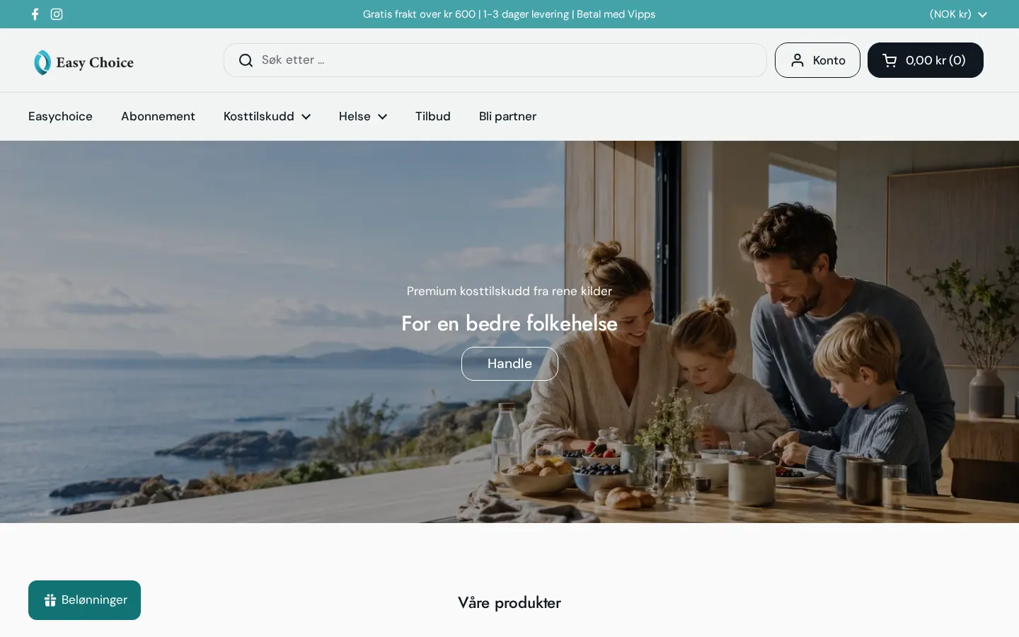 Skjermbilde av nettsiden Easychoice