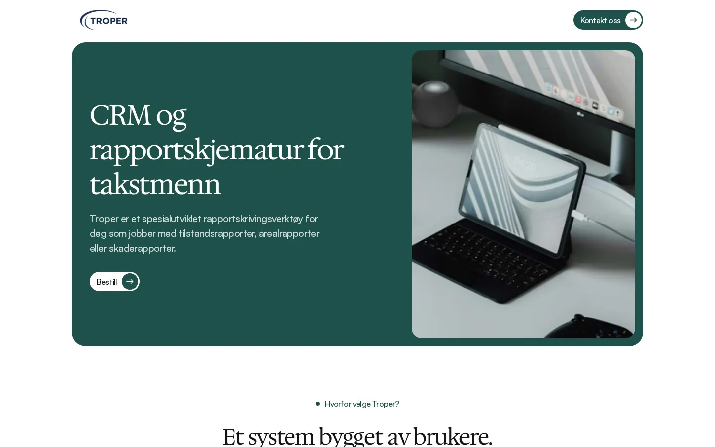 Skjermbilde av nettsiden Troper