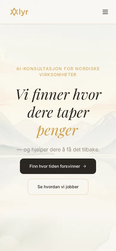Mobilskjermbilde av nettsiden Valyr
